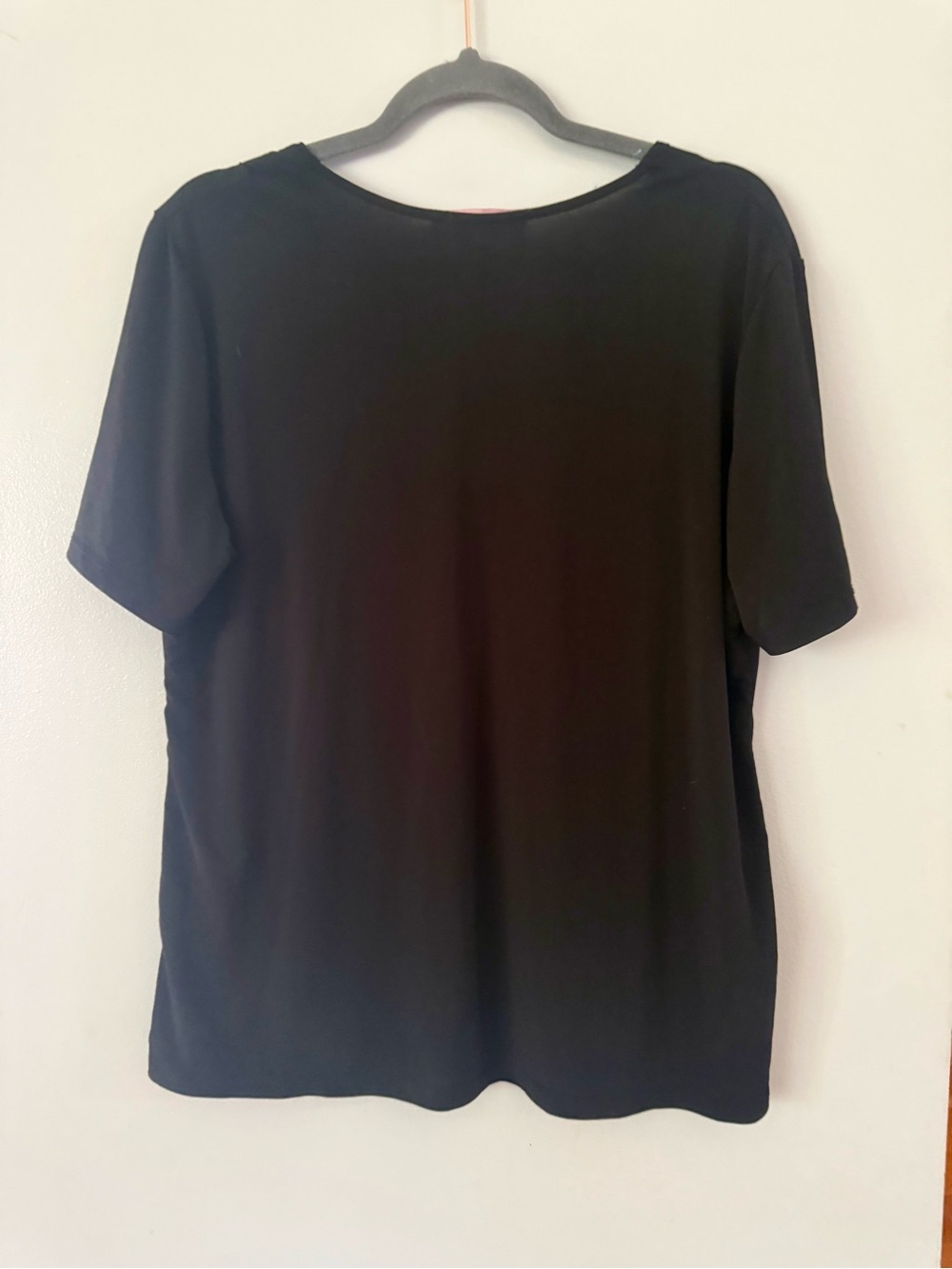 Glensport Collection Black Sweetheart Neck Top Vintage Short Sleeve Size XL - Picture 3 of 5